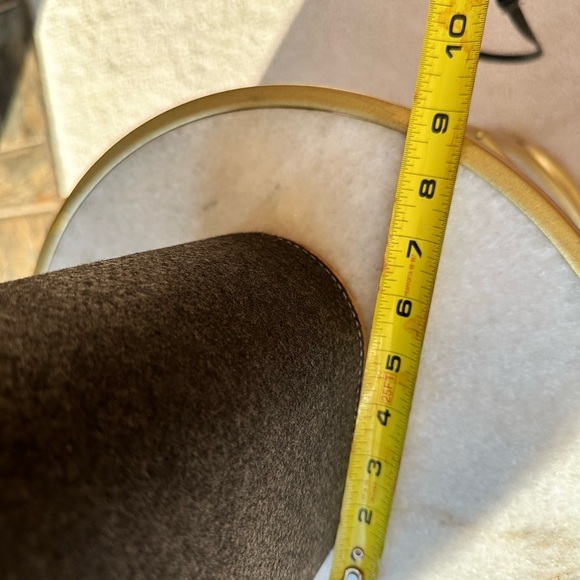 Gray Suede Wine Holder with Wooden Handle - Picture 7 of 7